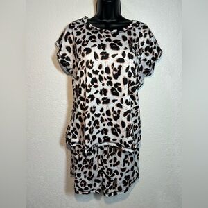 Ekouaer Pajama/Lounge Set-2 Piece Short Sleeve Top and Short,Soft, with Pocket,